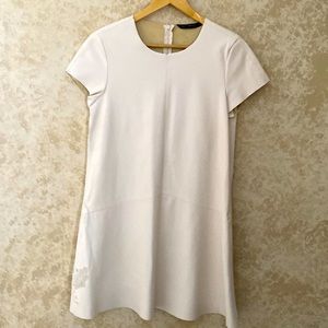 Zara Basic White Leather Dress/Shift / size L